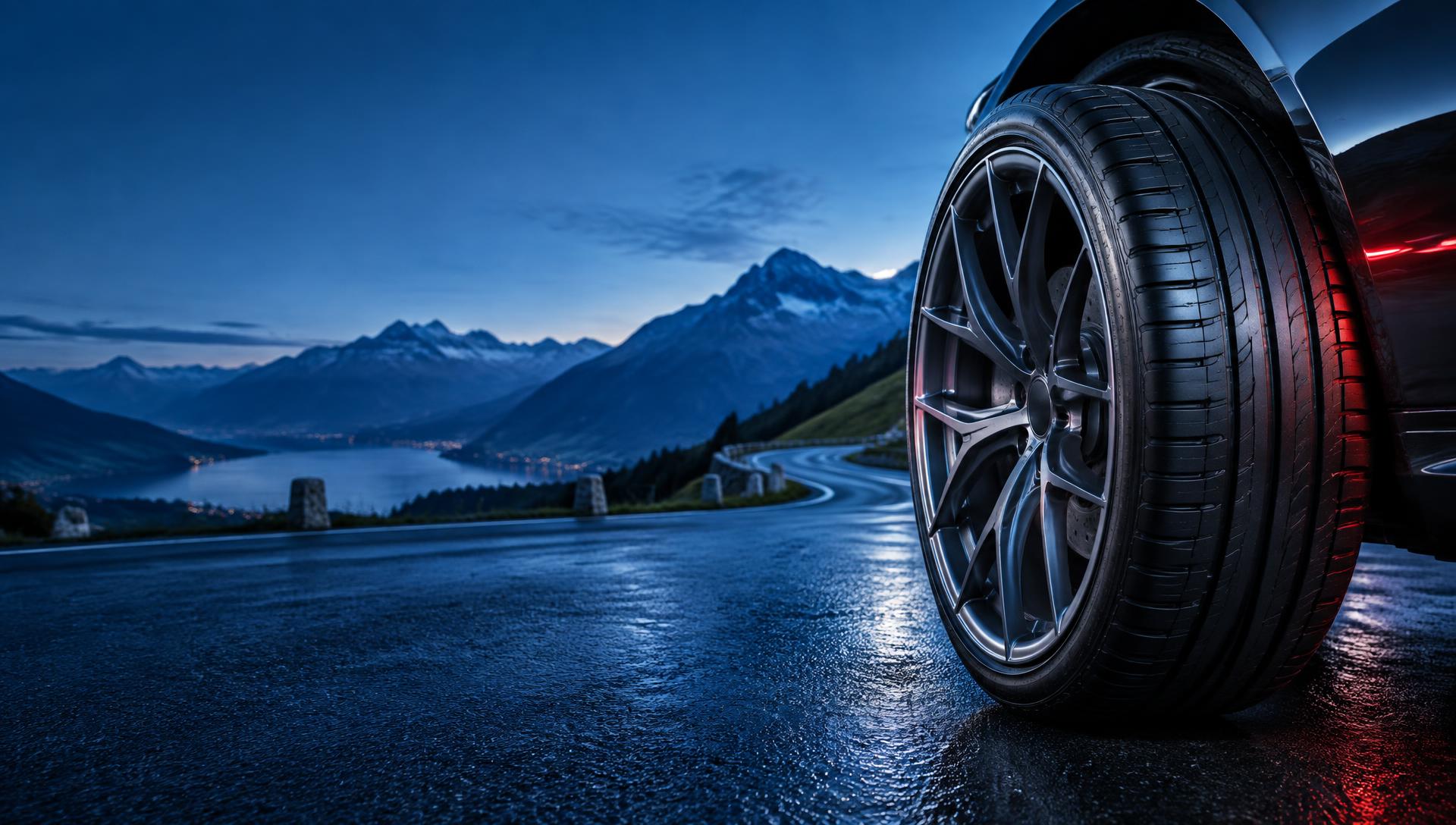Premiumreifen auf einer Schweizer Alpenstrasse